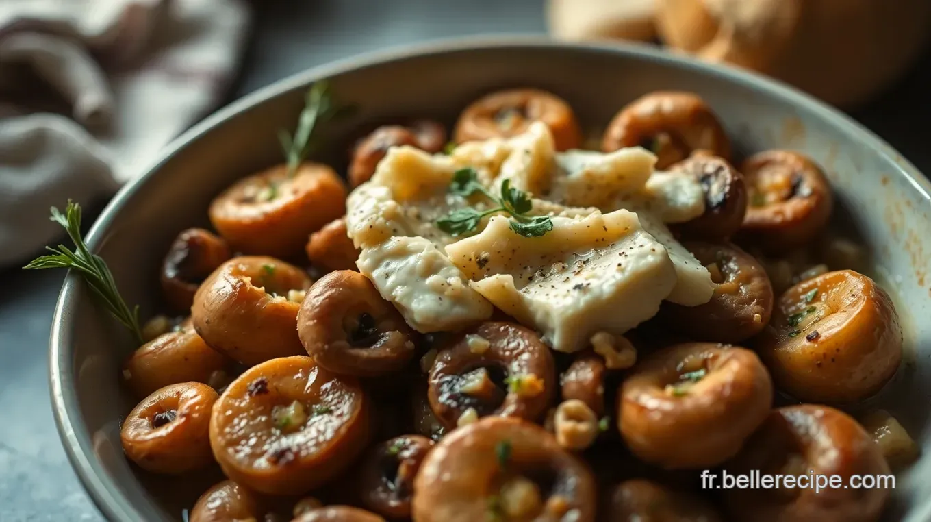 Bouchées de Champignons Farcis : Une entrée facile et délicieuse à réaliser Bouchées de Champignons Farcis au Fromage de Chèvre et Herbes Fraîches