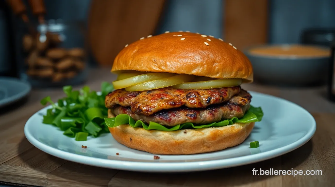 Mon Burger de Poulet Savoureux à la Française – Recette Facile et Gourmande Burger de Poulet Savoureux à la Française