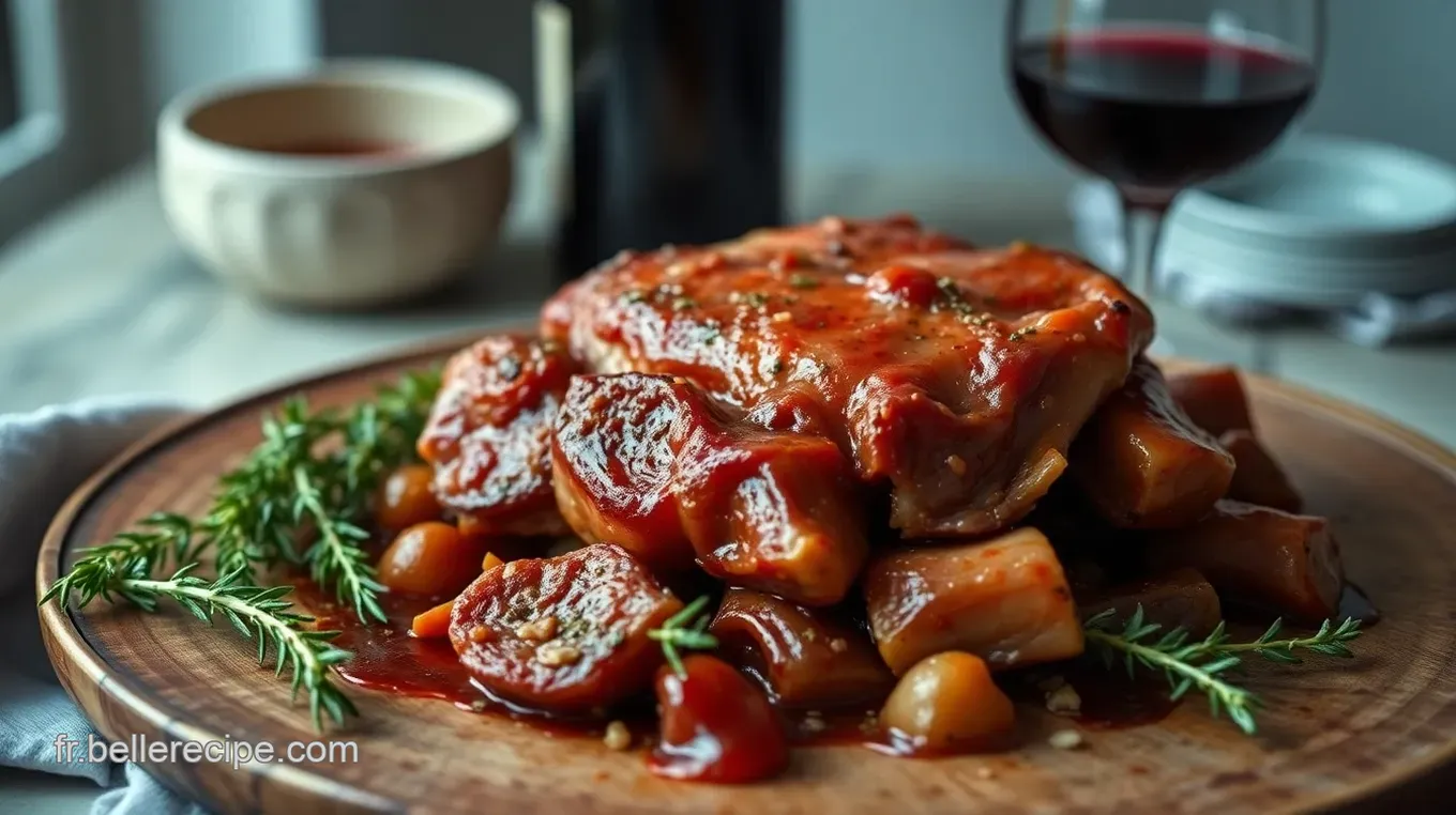 Délicieuse cuisson épaule agneau : Recette Rôtie aux Herbes et Vin Rouge Épaule d' Agneau Rôtie aux Herbes et au Vin Rouge