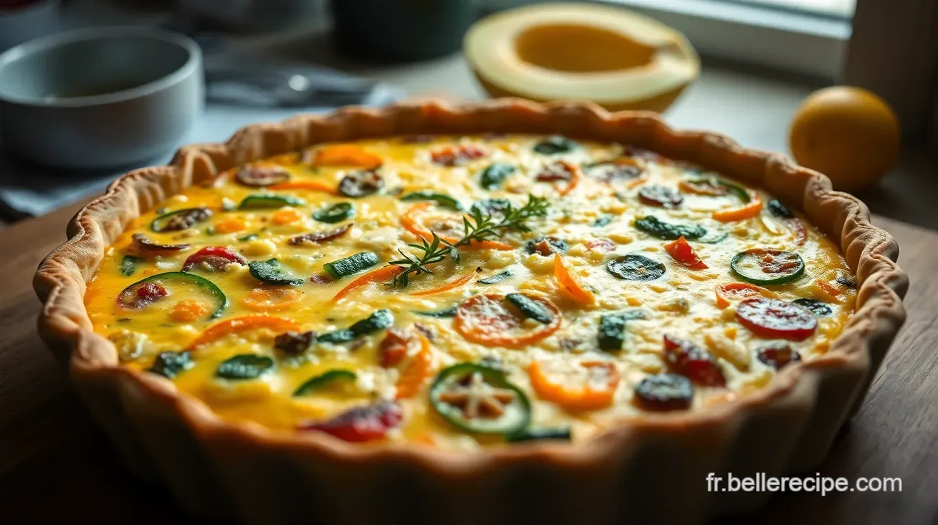 Quiche aux Légumes Colorés et Fromage de Chèvre : Recette Facile et Savoureuse Quiche aux Légumes Colorés et Fromage de Chèvre