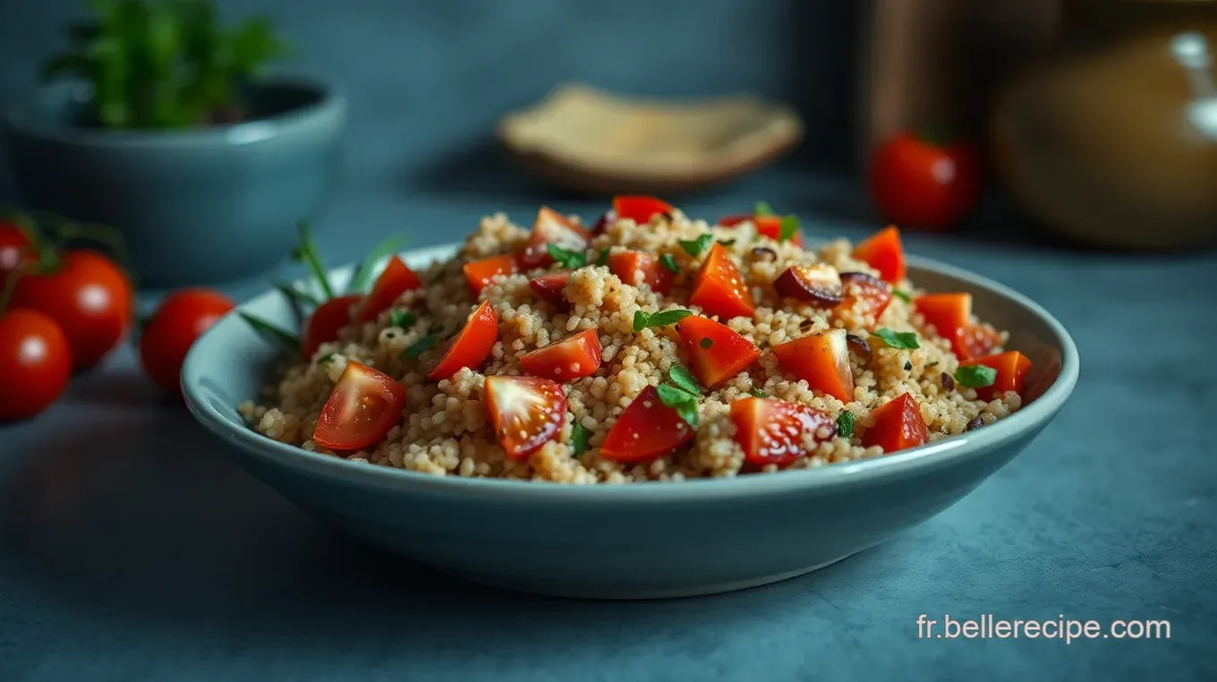 Recette W Watchers: Salade Croquante de Quinoa à la Méditerranéenne Salade Croquante de Quinoa à la Méditerranéenne