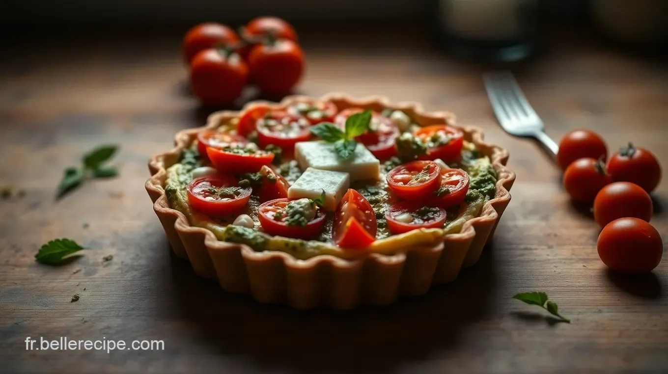 Recette entrée simple et originale : Tartelette de Tomates Cerises et Pesto Tartelette de Tomates Cerises et Pesto
