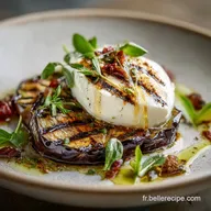 Aubergine grill&eacute;e et burrata la recette cr&eacute;meuse et facile
