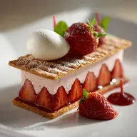 Bavarois Fraises Sp&eacute;culoos Mousse l&eacute;g&egrave;re sur lit croustillant