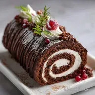 B&ucirc;che au Chocolat : biscuit souple et mousse onctueuse