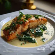 Recette Avec Epinard: Saumon Croustillant et Cr&eacute;meux