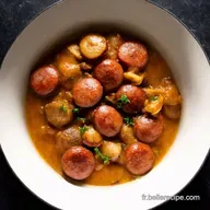 Mijot&eacute; de Saucisses Champignons Plus Ma Recette Facile