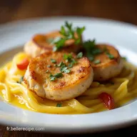 Recette de p&acirc;tes au poulet Boursin Le d&icirc;ner cr&eacute;meux parfait