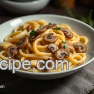 Recette de p&acirc;tes facile et originale : P&acirc;tes cr&eacute;meuses aux champignons