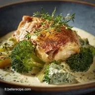 Poulet &agrave; la cr&egrave;me et brocolis Recette bistrot facile et cr&eacute;meuse