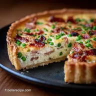 Quiche au bacon &oelig;ufs et petits pois Recette croustillante et cr&eacute;meuse