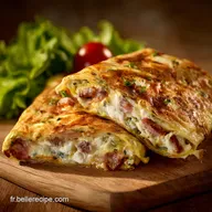Quiche Wrap au bacon et fromage de ch&egrave;vre Recette express facile