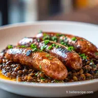Recette de Lentilles Saucisses pour 4 Personnes