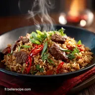 Riz saut&eacute; au B&oelig;uf Recette rapide pour un Wok Parfait Maison