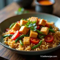 Recette Facile de Riz Saut&eacute; aux L&eacute;gumes et Tofu Croustillant