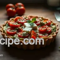 Recette entr&eacute;e simple et originale : Tartelette de Tomates Cerises et Pesto