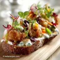 Tartine aux l&eacute;gumes et nuggets : la recette chic et gourmande, pr&ecirc;te en 45 min.