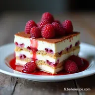Tiramisu aux Framboises Fra&icirc;ches Recette Facile Sans Caf&eacute;
