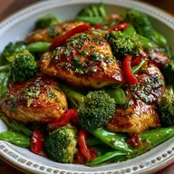 Wok Poulet L&eacute;gumes pour 4 Personnes
