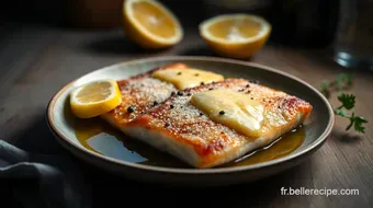 Recette Black Bass à la Poêle : Filet Doré au Beurre Citronné Facile recipe card
