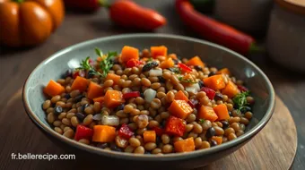 Salade de Lentilles Beluga aux Légumes Croquants : Une Recette Saine et Savoureuse recipe card