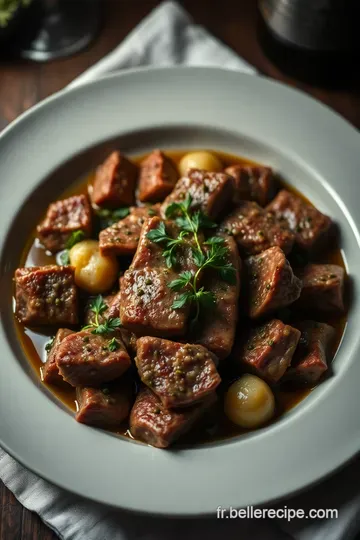 Araignée de Bœuf Sauté avec Sauce aux Herbes presentation