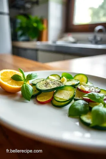 Carpaccio de courgettes au parmesan steps