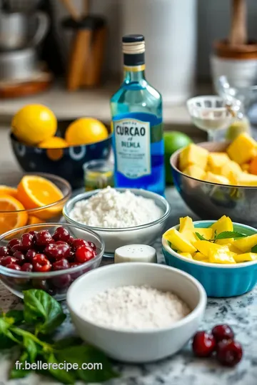 Cocktail Tropical au Curaçao: Évasion Festive ingredients