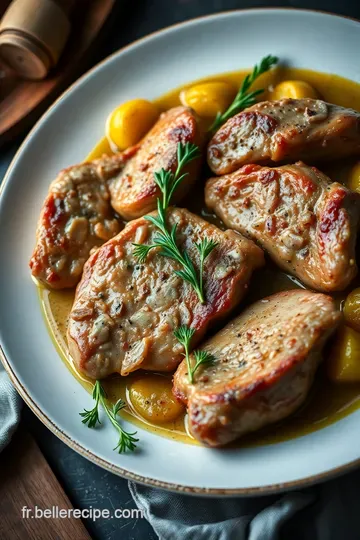 Côtes de Veau Sautées au Romarin presentation