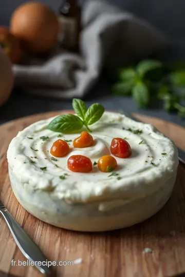 Crème Délicieuse de Mascarpone aux Herbes et Légumes Rôtis presentation