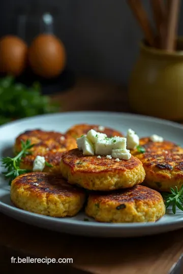 Croquettes Croquantes de Courgettes et Feta presentation