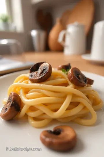 Pâtes Crémeuses aux Champignons et Parmesan steps