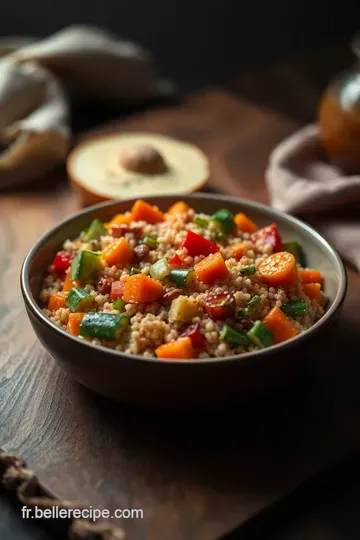Quinoa aux Légumes Sautés et Vinaigrette Citronnée presentation