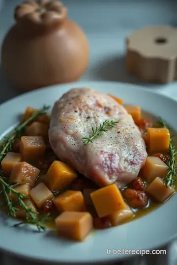 Râble de Lapin à la Provençale sauce tomate parfumée aux herbes de Provence presentation