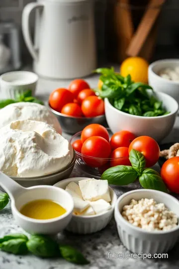 Salade de Burrata avec Tomates Cerises et Pesto ingredients