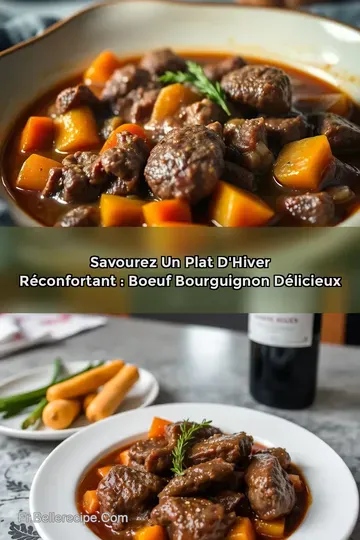 Savourez un Plat d' Hiver Réconfortant : Boeuf Bourguignon Délicieux