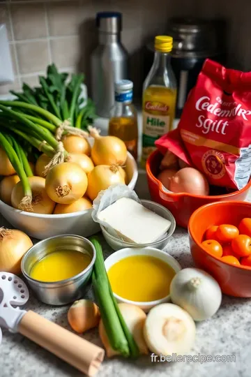 Soupe à l' Oignon Gratineé - Une Soupe Classique Française ingredients
