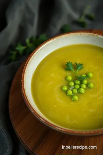 Soupe Petit Pois : Velouté de Petits Pois Mentholé presentation
