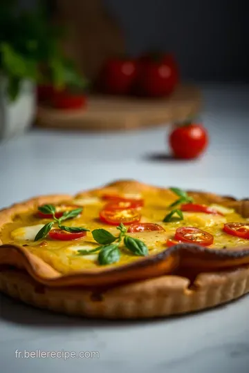 Tarte à la Moutarde et Tomates presentation
