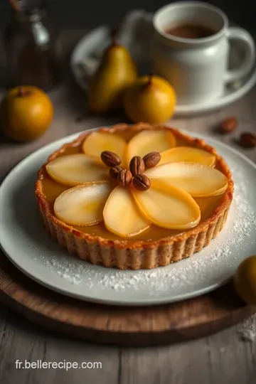 Tarte aux Poires Caramélisées et Amandes presentation