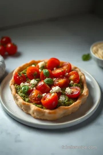 Tartelette de Tomates Cerises et Pesto presentation