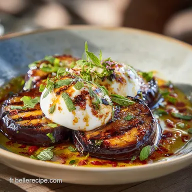 Aubergine grill&eacute;e et burrata la recette cr&eacute;meuse et facile Fiche recette