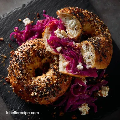 Bagel au chou rouge et ch&egrave;vre frais La recette bistrot parfaite Fiche recette