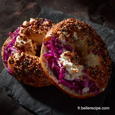 Bagel au chou rouge et ch&egrave;vre frais La recette bistrot parfaite