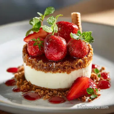 Bavarois Fraises Sp&eacute;culoos Mousse l&eacute;g&egrave;re sur lit croustillant Fiche recette