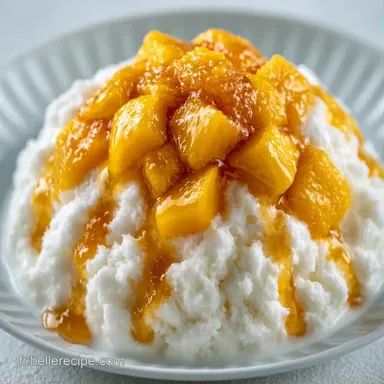 Bingsu Glace Pil&eacute;e Maison &agrave; la Mangue Fiche recette
