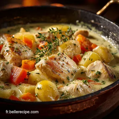 Blanquette de Poulet Traditionnelle : Le Secret du Velout&eacute; Parfait Fiche recette