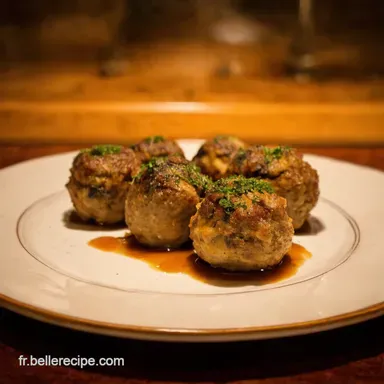 Boulettes de Viande aux Champignons Gratin&eacute;es Mon Secret Bistro Fiche recette