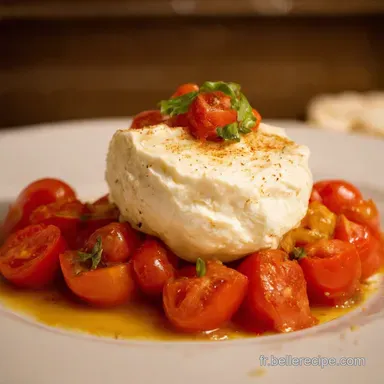Id&eacute;e Entr&eacute;e Facile Burrata aux Tomates Balsamiques Fiche recette