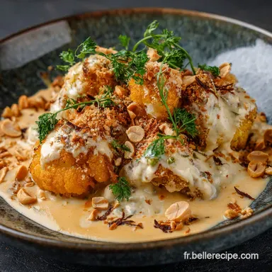 Curry de choufleur cr&egrave;me de coco et cacahu&egrave;te Cr&egrave;me de coco et cacahu&egrave;te fondante Fiche recette